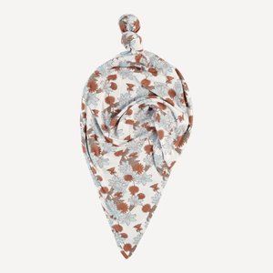 NWT Kate Quinn Blue Retro Floral Organic Cotton Single Layer Blanket Swaddle